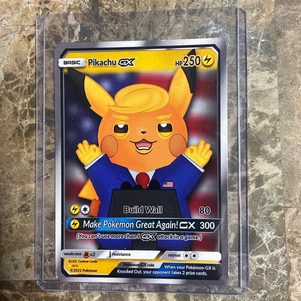 Rare Pokémon PikaTrump card Build Wall collectors Donald Trump DJT 45th 47th